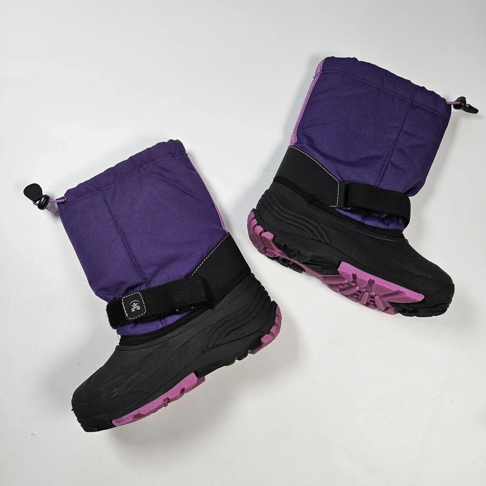 Kamik Snow Boots Kids Size 4 Purple Waterproof Insulated Winter Made in Canada